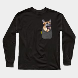 German Shepherd FU Pocket Long Sleeve T-Shirt